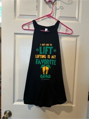 Black Graphic Fitness Tank - 'I Just Like to Lift'